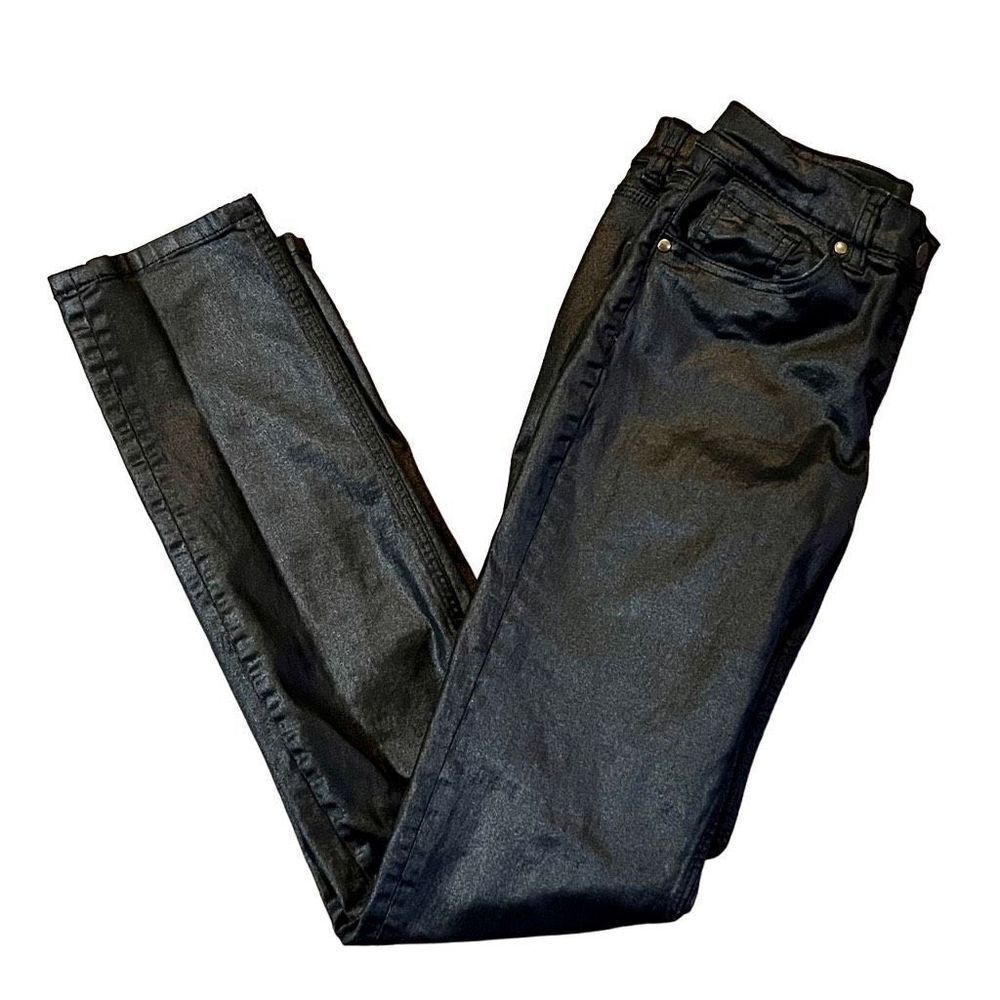 New York & Company Shiny Skinny Black Jeans Size 4